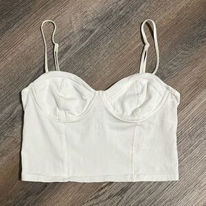 (25) Aritzia Sunday Best Liana Cream Bustier Top